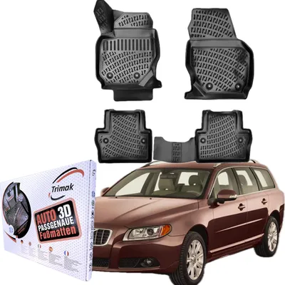 Produktbild von Trimak Autofußmatten kompatibel mit VOLVO V70 3.Gen Typ B 2007–2016 Auto Allwetter Gummimatten