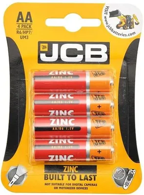 Zdjęcie produktu dla Bateria cynkowo-węglowa JCB R06/AA, blister 4szt