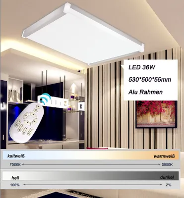 Immagine prodotto di 3065-53x50 Plafoniera a LED con telecomando Colore della luce/luminosità regolabile Paralume in acrilico A
