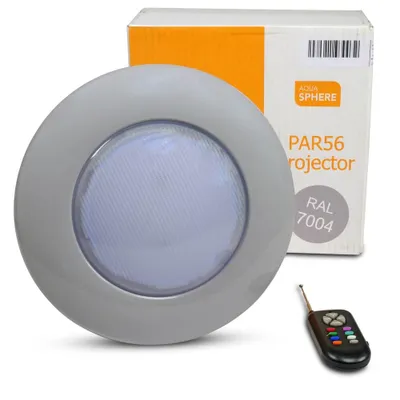 Produktbild von LED-Strahler RGB mit Frontring HELLGRAU PAR 56 + Fernbedienung