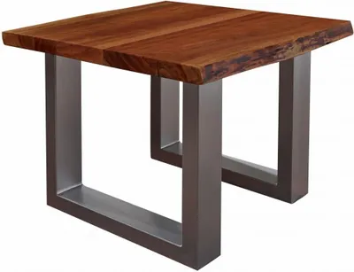 Image de MASSIVMOEBEL24 | Table basse 60x60 Acacia laqué Noisette FREEFORM #09