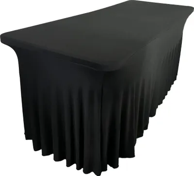Produktbild von Tischtuch Rechteckig 180cm Mit Sockel, Schabracke, Schwarz