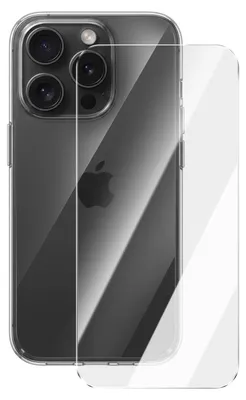 Produktbild von Mayaxess, Schutzhülle und Panzerglas für iPhone 15 Pro Max Rundumschutz, Transparent
