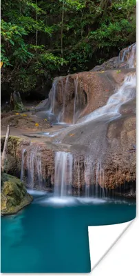 Produktbild von MuchoWow® Poster Wasserfall - Felsen - Landschaft 60x120 cm - Wandschmuck