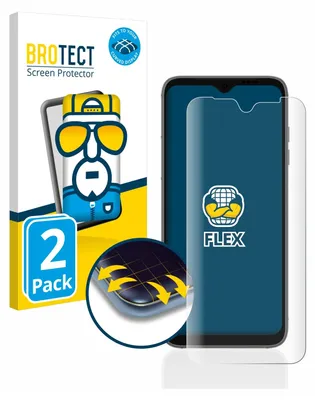 A product packaging for a screen protector, with a smartphone screen protector shown on a smartphone.