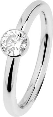 Produktbild von ERNSTES DESIGN Damen Ring R468.WH Edelstahl mit Zirkonia 55