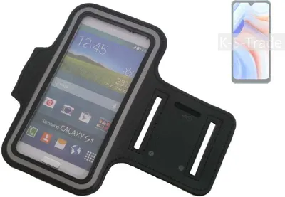 Produktbild von Kompatibel mit Cubot Note 8 Neopren Jogging Armband Sportarmband Oberarmband schwarz kompatibel mit Cubot Note 8 mit Reflektor Streifen. Fitness Lauf