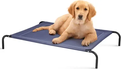 Produktbild von Hundeliege 70 kg Belastbar, Hundebett Haustierschlafplatz Haustierbett aus Metall, Hundesofa Hundebetten Hundematte für Indoor und Outdoor (XL)