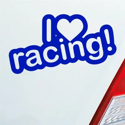 Produktbild von Auto Aufkleber I Love racing Tuning Lustig Spruch 15x8 cm Dunkelblau Sticker Heckscheibenaufkleber
