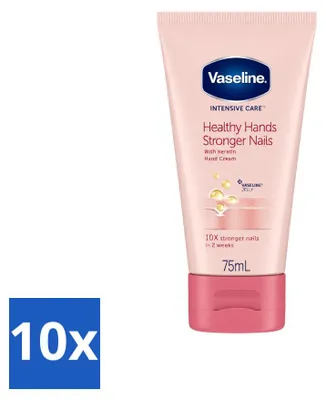 Produktbild von 10 x Vaseline Healthy Hands & Stronger Nails Handcreme 75 ml - Vorteilspackung - 10 Stücke