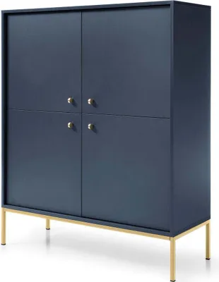 Produktbild von FURNLUX Sideboard Mono Navy Blue Und Gold 104cm / Hauptfarbe: Blau / Abmessungen: 104 x 39 x 126 cm