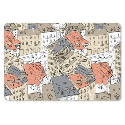 Produktbild von MuchoWow® Mauspad Mousepad Gebäude - Muster - Städte 27x18 cm - Mousepads - Maus Mat - Pad - Mausunterlage - Büroartikel - Desk Matten