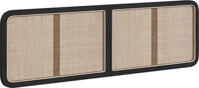 Zdjęcie produktu dla vidaXL Zagłówek z zagłówkiem czarny 180 x 55 x 3 cm rattan