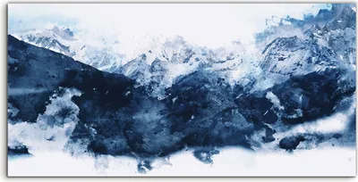 Produktbild von Coloray Acrylbild 100x50  Wandbild Acrylbilder Kunstdruck Malerei blaue Berge abstrakte