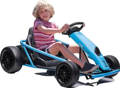 Produktbild von Kinder Go-Kart Elektroauto, 8 km/h Drift-Kart, leistungsstarker elektrischer Pedalantrieb, sicheres Design, Blau