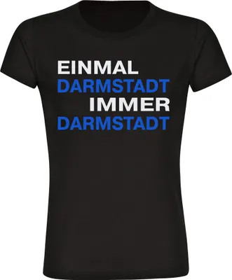 Produktbild von multifanshop Damen T-Shirt - Darmstadt - Einmal Immer, schwarz, Größe S