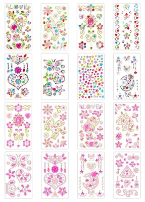 16 Edelstein-Sticker für Kinder, DIY Acryl, kreativ, bunt