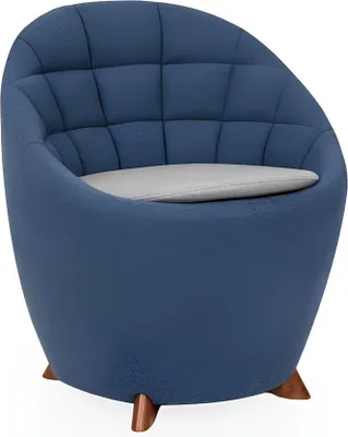 Produktbild von Blauer Rundsessel Designer Polster Einsitzer Wohnzimmer 1-Sitzer Neu