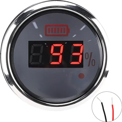 Immagine prodotto di 52 mm 2 pollici batteria calibro digitale impermeabile anti-appannamento calibro 12V con allarme intelligente per navi veicoli elettrici barche (quadrante bianco)