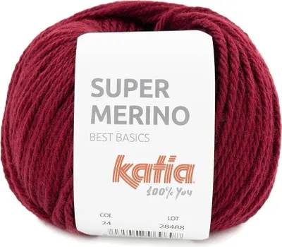 Image de Katia Super Merino 24 Maroon - Fil à tricoter
