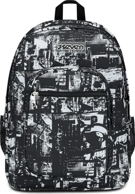 Produktbild von Seven 200102450-899 Rucksack Schulrucksack Schwarz, Weiß Polyester