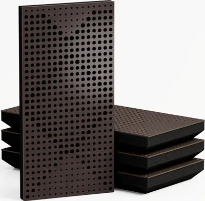Obrázok produktu pre 4-pack - Úzky akustický panel s difúznou absorpciou zvuku | 50 x 25 cm | Farba hrúbky modelu: (WILDS - 53 mm | Wenge]