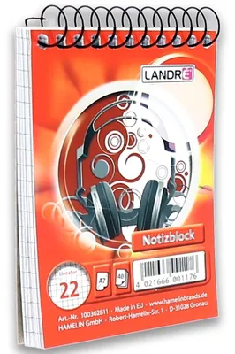 Produktbild von Spiralnotizblock A7 40 Blatt 70 g/qm kariert