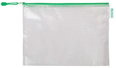Produktbild von Reißverschlusstasche PVC grün A4 330x240mm VE=8 Stück