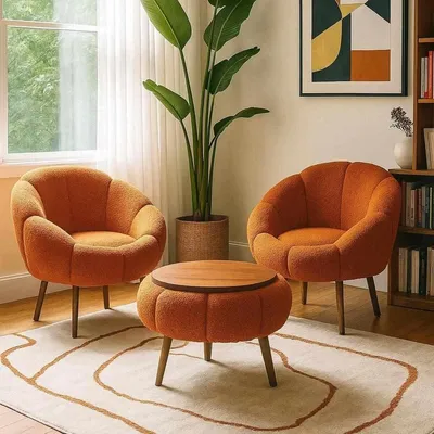 Image de Hanah Home, ensemble de tables gigognes de haute qualité (3 pièces) - Orange, 100% mélamine | 100% WELLSOFT