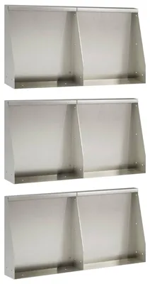 Zdjęcie produktu dla Ściana oporowa, 6 sztuk, wymiary 40 x 12 x 50 cm, stal nierdzewna, kolor srebrny