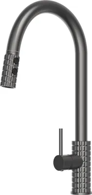 Produktbild von Granitan - Küchenarmatur - Wasserhahn Küche Höhe 41 cm - Mischbatterie Gun Grey - SNAKE