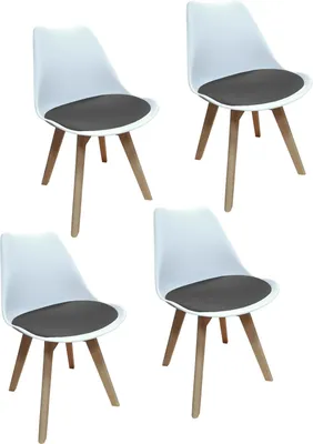 Produktbild von Stuhl Atlanta Weiß, Velvet Grau