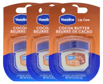 Produktbild von 3x Vaseline Lip Therapy Cocoa Butter je 7g Pflegender Lippenbalsam für optimale Feuchtigkeit