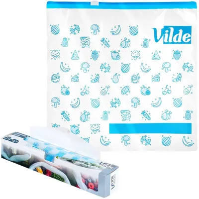 Obrázek produktu pro Potravinové sáčky se šňůrkou - plastové sáčky na skladování potravin - 27 x 26 cm - 10 kusů