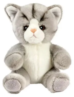 Image de Anima Peluche chat gris et blanc Tetabizous - 17 cmH