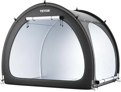 Image de Tente de rangement pour vélos d'extérieur Tente pour vélos à double porte en forme d'éventail pouvant accueillir 4 à 5 vélos