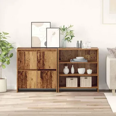 Produktbild von Sideboard mit Regal mit Tür 2 pcs Altholz 70 x 41 x 75 cm Holzwerkstoff