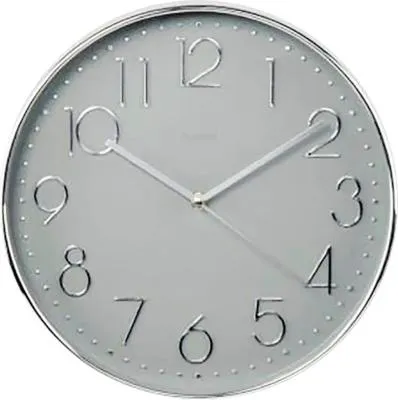 Produktbild von Hama Korsika, Wand, Quarzuhr, Kreis, Grau, Silber, Kunststoff, Glas