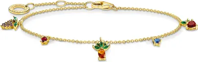 Produktbild von Thomas Sabo Charming Armband bunte Früchte 925 Sterling Silber Gelbgold vergoldet mehrfarbig A2026-488-7-L19V