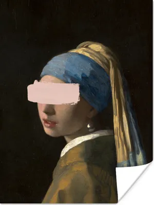 Produktbild von MuchoWow® Poster Mädchen mit Perlenohrring - Vermeer - Pastell 120x160 cm - Wandbilder