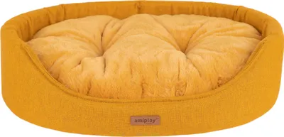 Image de Panier à chien ovale COME moutarde/moutarde taille S, M, L Taille : M - 52x44x14 cm