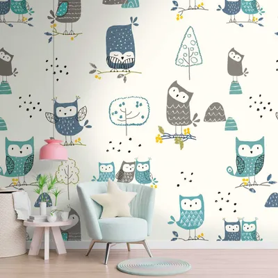 Produktbild von Profhome 391901-GU Fototapete Kindertapete creme blau grau gelb 1,59 m x 2,8 m