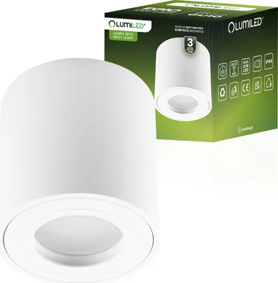 Produktbild von LUMILED Aufbauleuchte Aufbauspot feste Deckenleuchte GU10 Fassung 230V IP44 Deckenspot Aluminium Aufbaustrahler Länge: 8cm, Höhe: 8,3cm Weiß