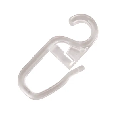 Produktbild von DELFRA 100 Überklipshaken 6mm glasklar - Faltenlegehaken für Gardinenringe