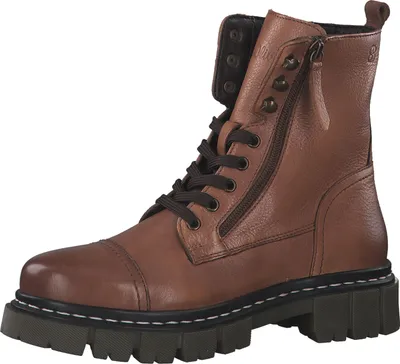 Produktbild von s.Oliver Damen Stiefelette Schnürboot Reißverschluss Leder 5-25218-29, Größe:39 EU, Farbe:Braun