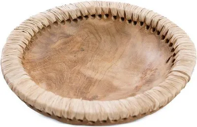 Productafbeelding van Famanu Schaal van teakhout - Handgemaakte serveerschaal - Decoratieve schaal - 20 cm x 20 cm x 6 cm
