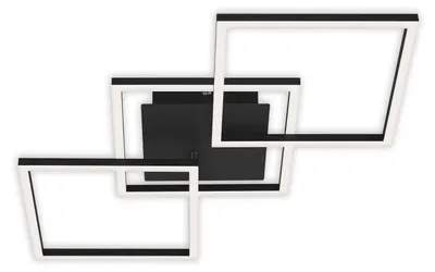Zdjęcie produktu dla Lampa sufitowa LED BRILONER FRAME, ściemniana stopniowo, obrotowa, ciepłe białe światło, funkcja pamięci, czarna, 76,3 x 36,8 x 7,3 cm