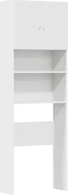 Produktbild von vidaXL Waschmaschinenschrank Weiß Holzwerkstoff 64x24x190 cm mit 2 Türen und 2 offenen Fächern, 88,5 cm Fachhöhe für Waschmaschine & WC