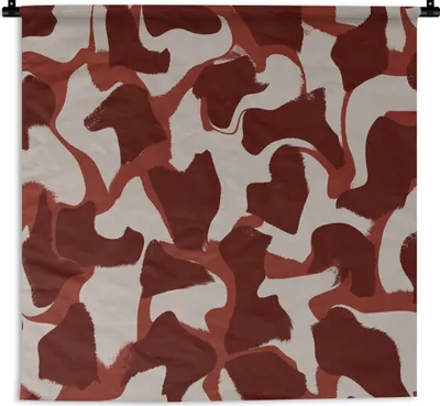 Produktbild von MuchoWow® Wandteppich Wandbehang Abstrakt - Braun - Farben - Pastell 150x150 cm Tapisserie Dekoration Wandtuch - Wohnaccessoires - Modernes