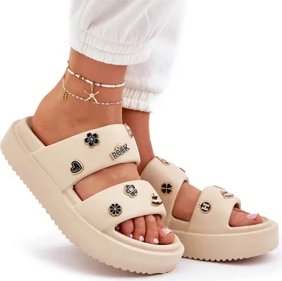 Produktbild von Damen Schaum Schlappen Mit Verzierungen Beige Ravanala 36/37